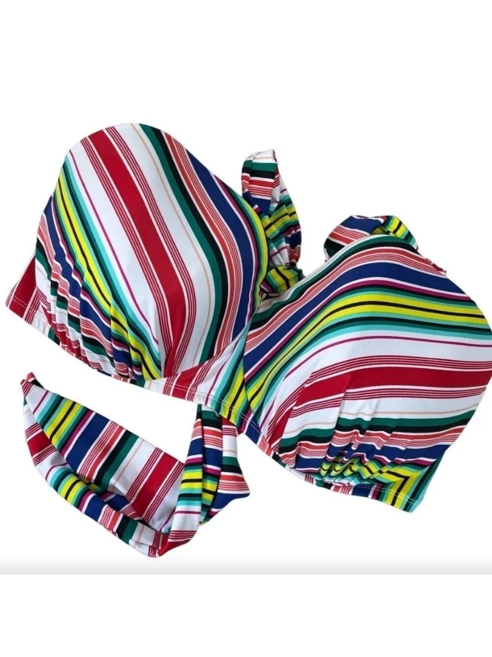 Cacique Lane Bryant Swim Top 36D Colorful Stripes